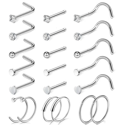 Simple Style Geometric Stainless Steel Nose Studs 1 Set