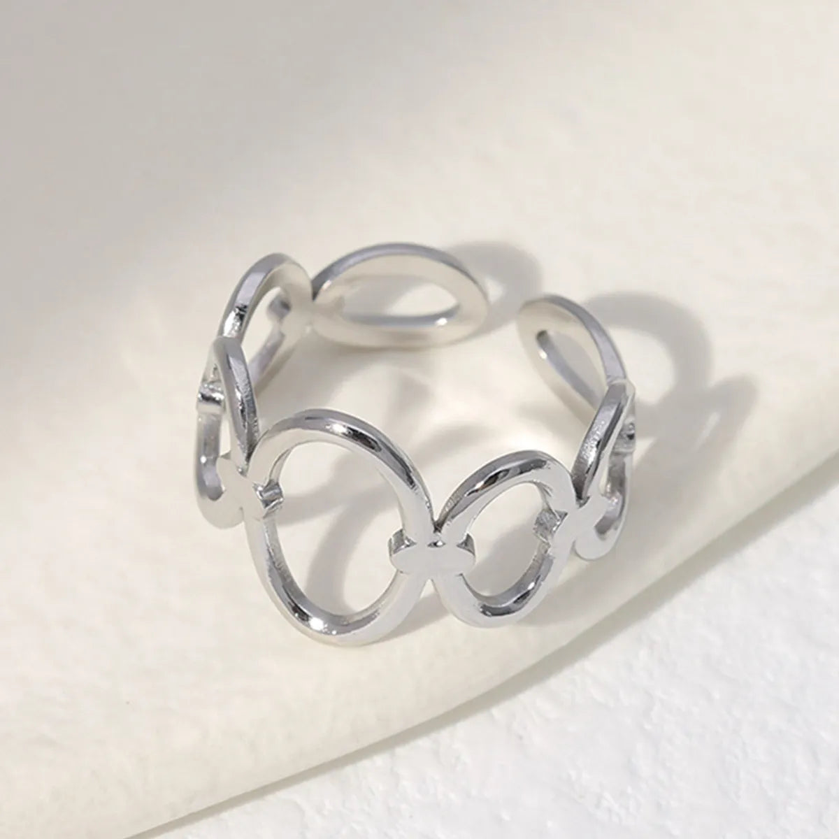 Simple Style Geometric Stainless Steel Open Ring In Bulk