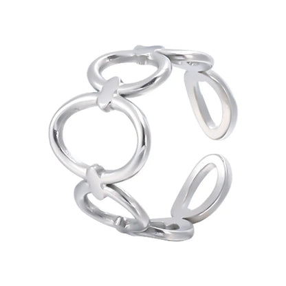 Simple Style Geometric Stainless Steel Open Ring In Bulk