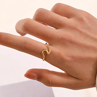 Simple Style Geometric Stainless Steel Open Rings In Bulk