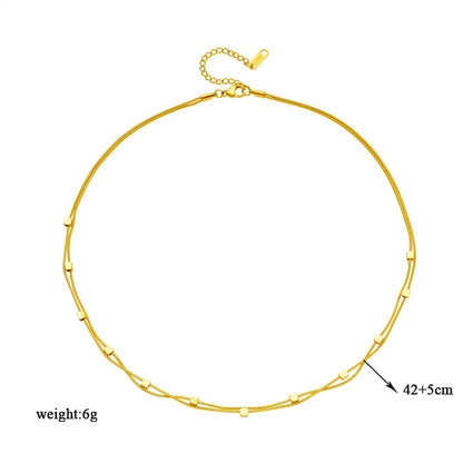 Simple Style Geometric Stainless Steel Plating 18k Gold Plated Layered Necklaces