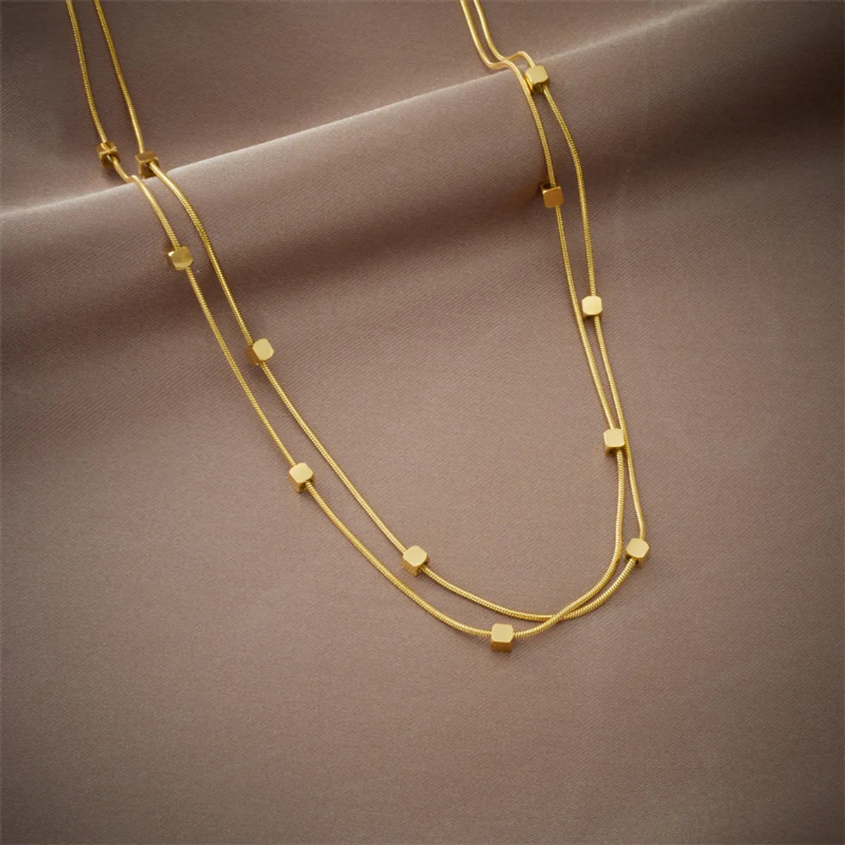 Simple Style Geometric Stainless Steel Plating 18k Gold Plated Layered Necklaces