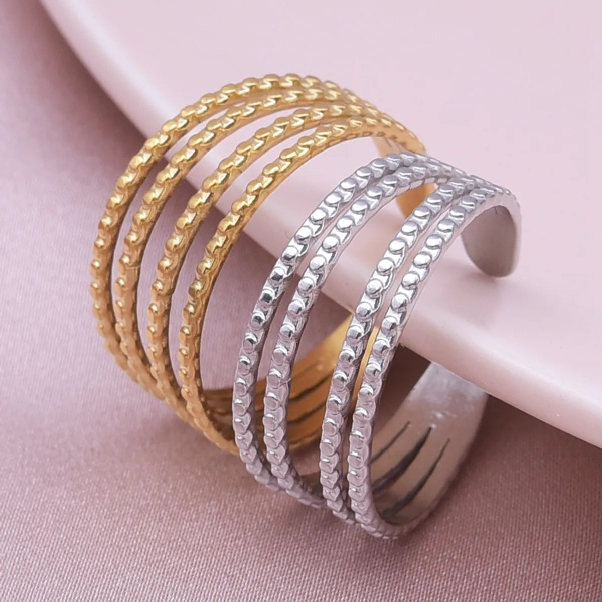 Simple Style Geometric Stainless Steel Plating 18k Gold Plated Open Rings