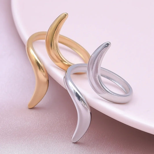 Simple Style Geometric Stainless Steel Plating 18k Gold Plated Open Rings