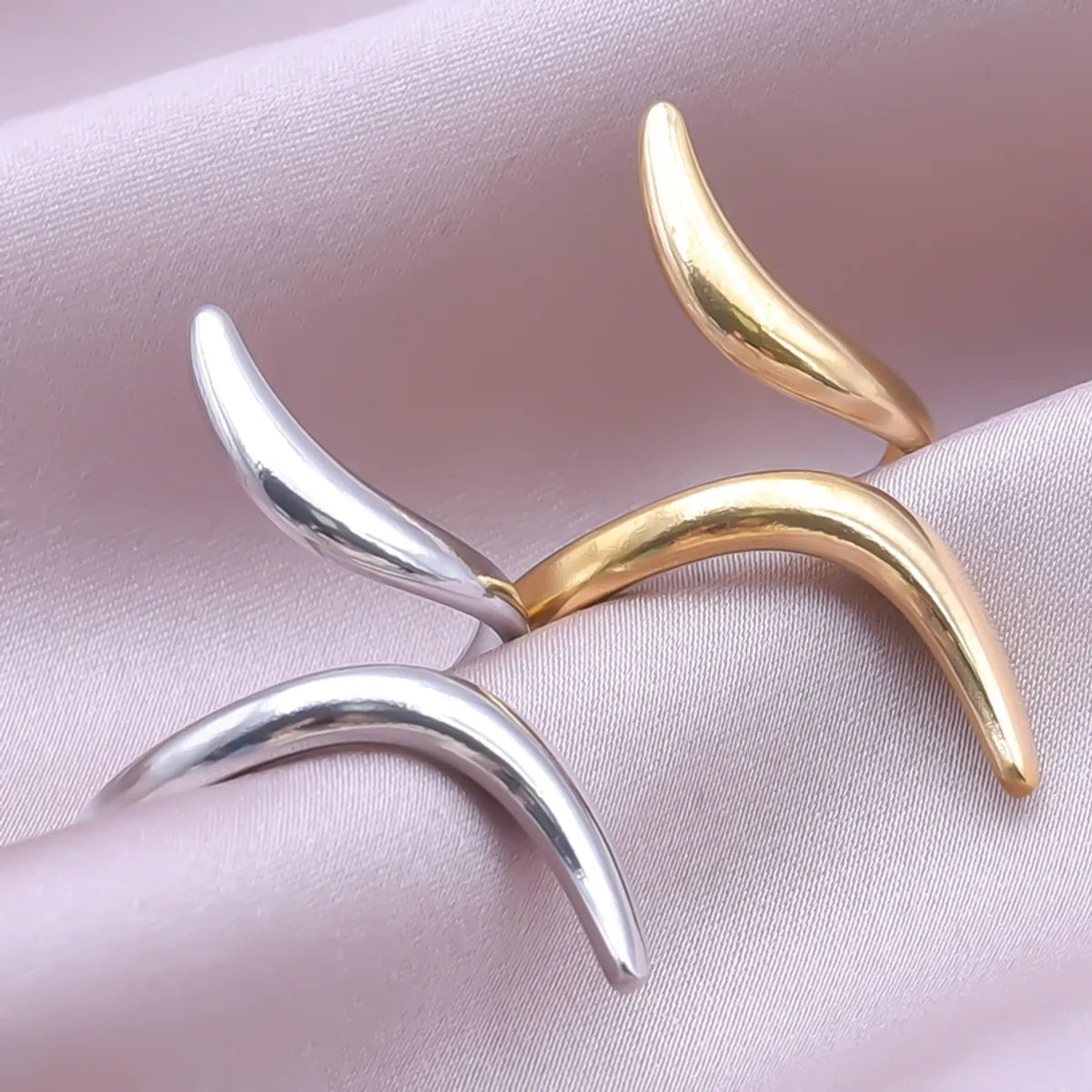 Simple Style Geometric Stainless Steel Plating 18k Gold Plated Open Rings