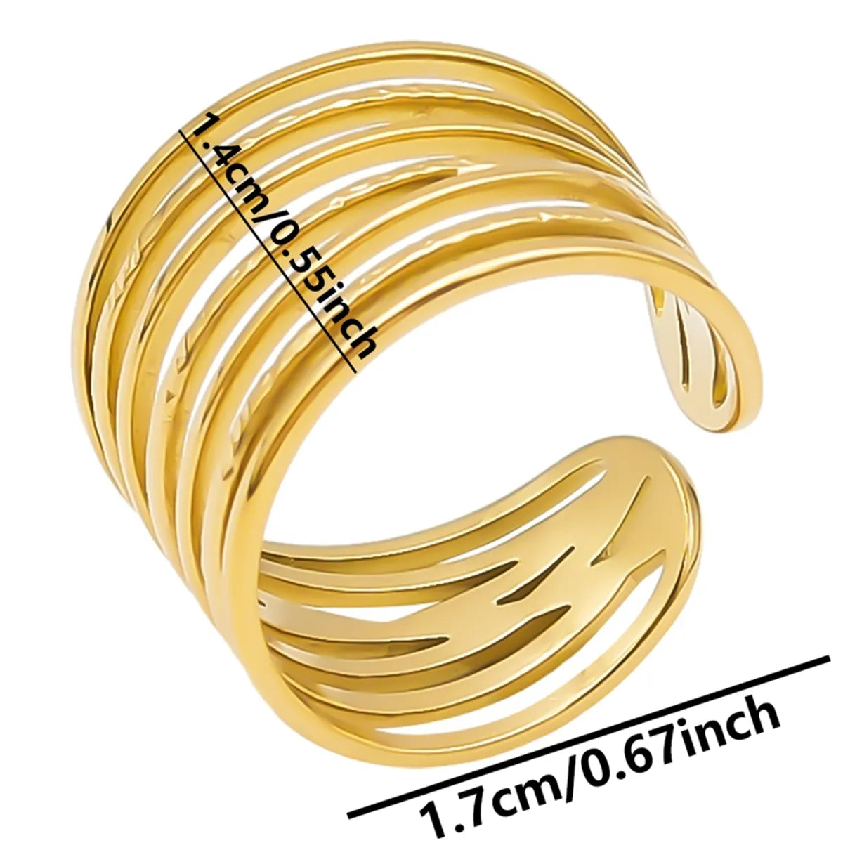 Simple Style Geometric Stainless Steel Plating 18k Gold Plated Open Rings