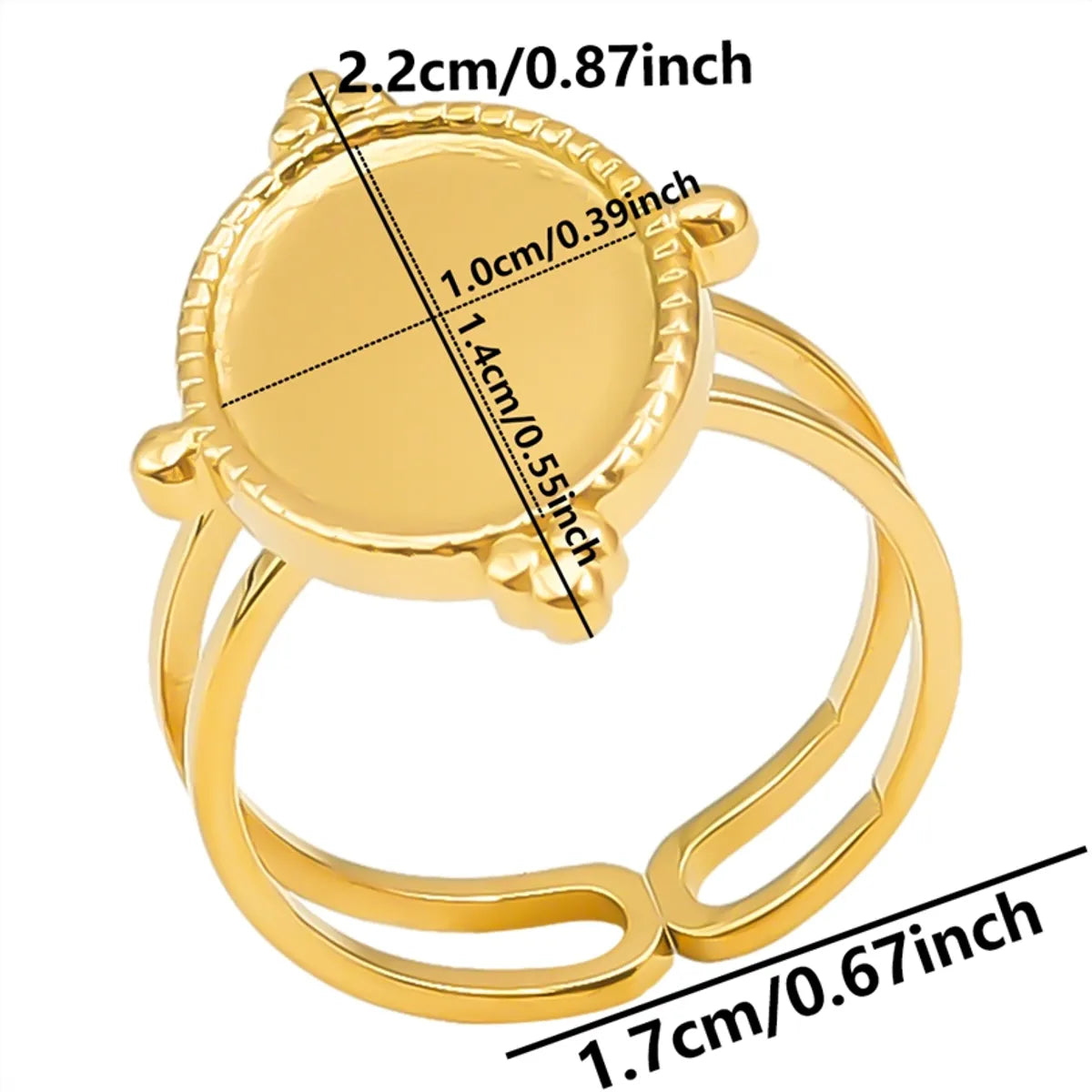 Wholesale Jewelry Simple Style Geometric 304 Stainless Steel 18K Gold Plated Plating Open Rings