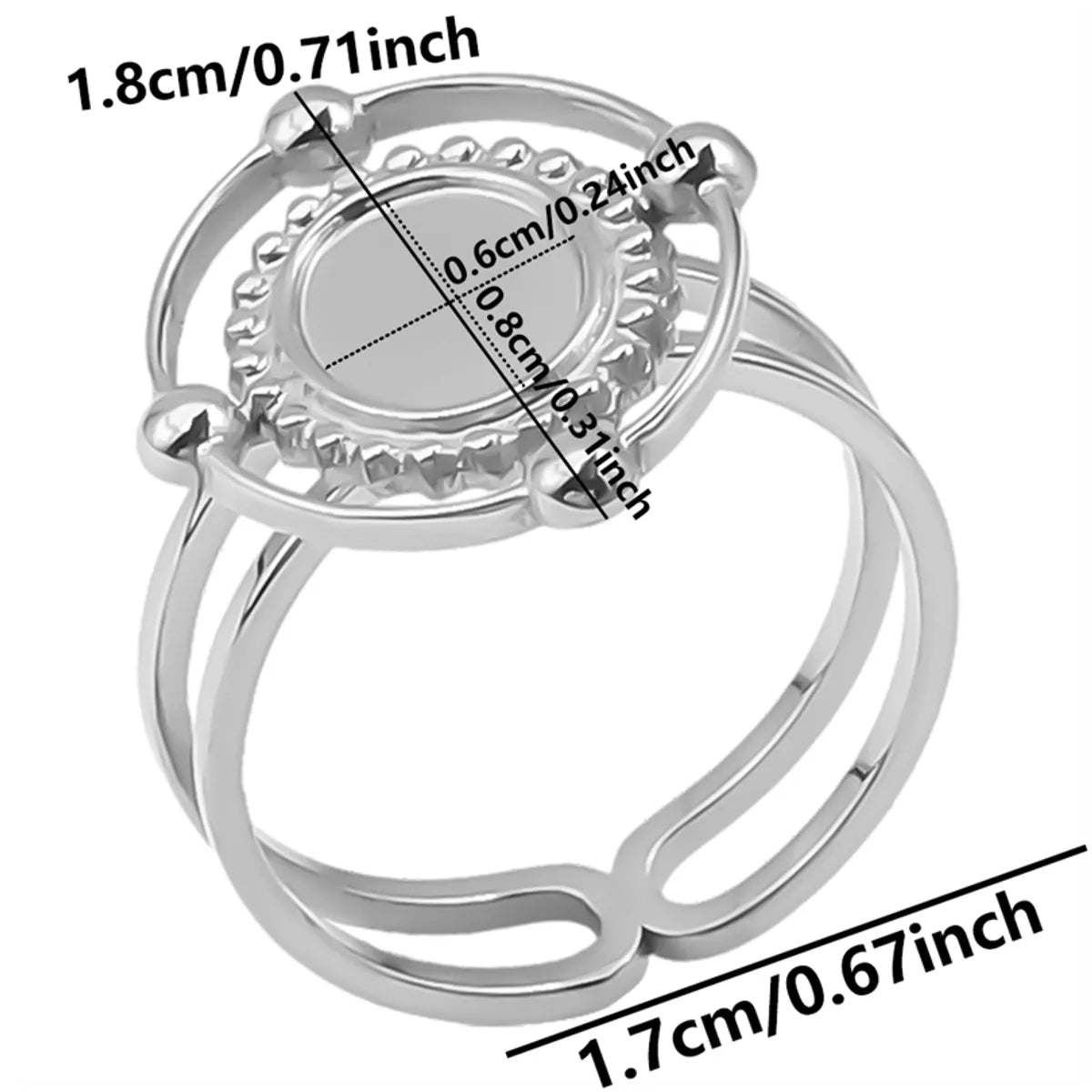 Wholesale Jewelry Simple Style Geometric 304 Stainless Steel 18K Gold Plated Plating Open Rings