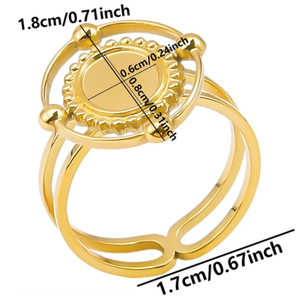 Wholesale Jewelry Simple Style Geometric 304 Stainless Steel 18K Gold Plated Plating Open Rings