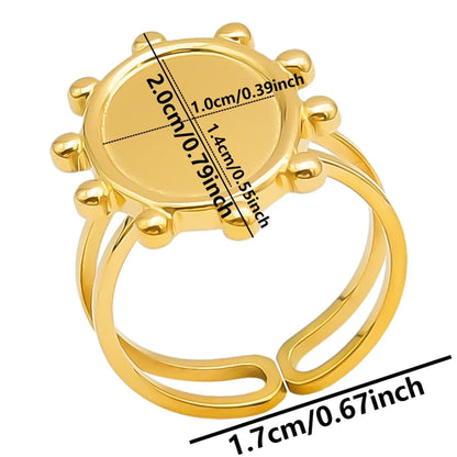 Wholesale Jewelry Simple Style Geometric 304 Stainless Steel 18K Gold Plated Plating Open Rings