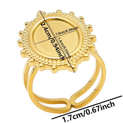 Wholesale Jewelry Simple Style Geometric 304 Stainless Steel 18K Gold Plated Plating Open Rings