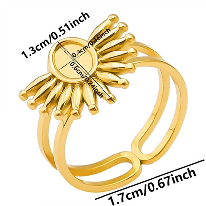 Wholesale Jewelry Simple Style Geometric 304 Stainless Steel 18K Gold Plated Plating Open Rings