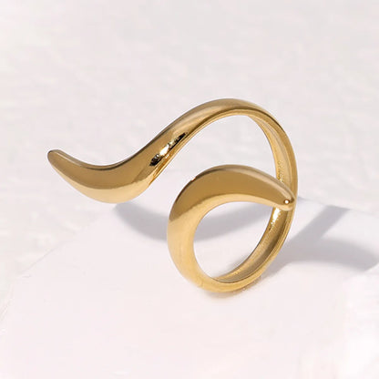 Simple Style Geometric Stainless Steel Plating 18k Gold Plated Open Rings