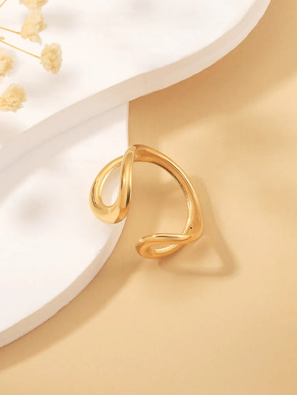 Simple Style Geometric Stainless Steel Plating 18k Gold Plated Open Rings