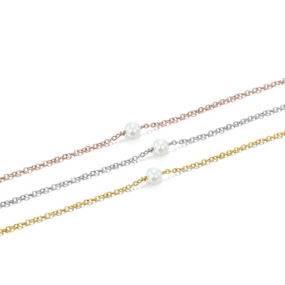 Simple Style Geometric Stainless Steel Plating Artificial Pearls Necklace