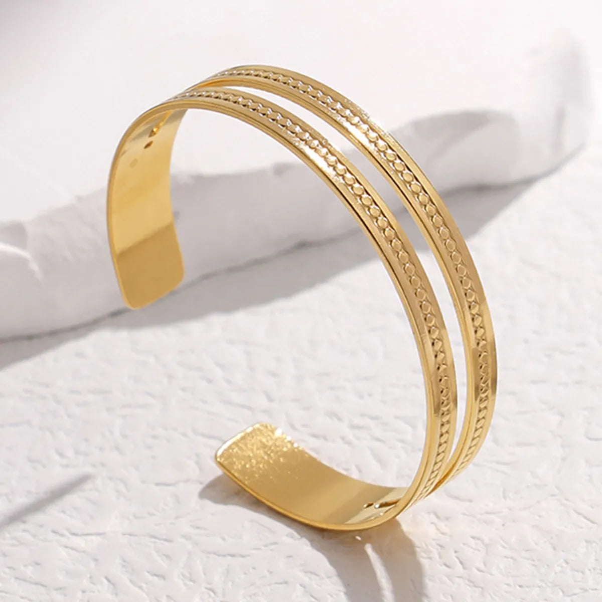 Simple Style Geometric Stainless Steel Plating Bangle