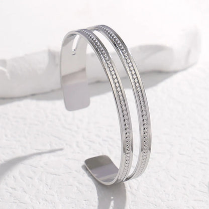 Simple Style Geometric Stainless Steel Plating Bangle