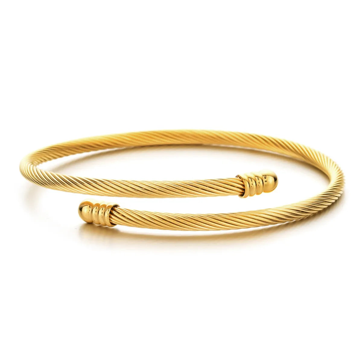 Simple Style Geometric Stainless Steel Plating Bangle