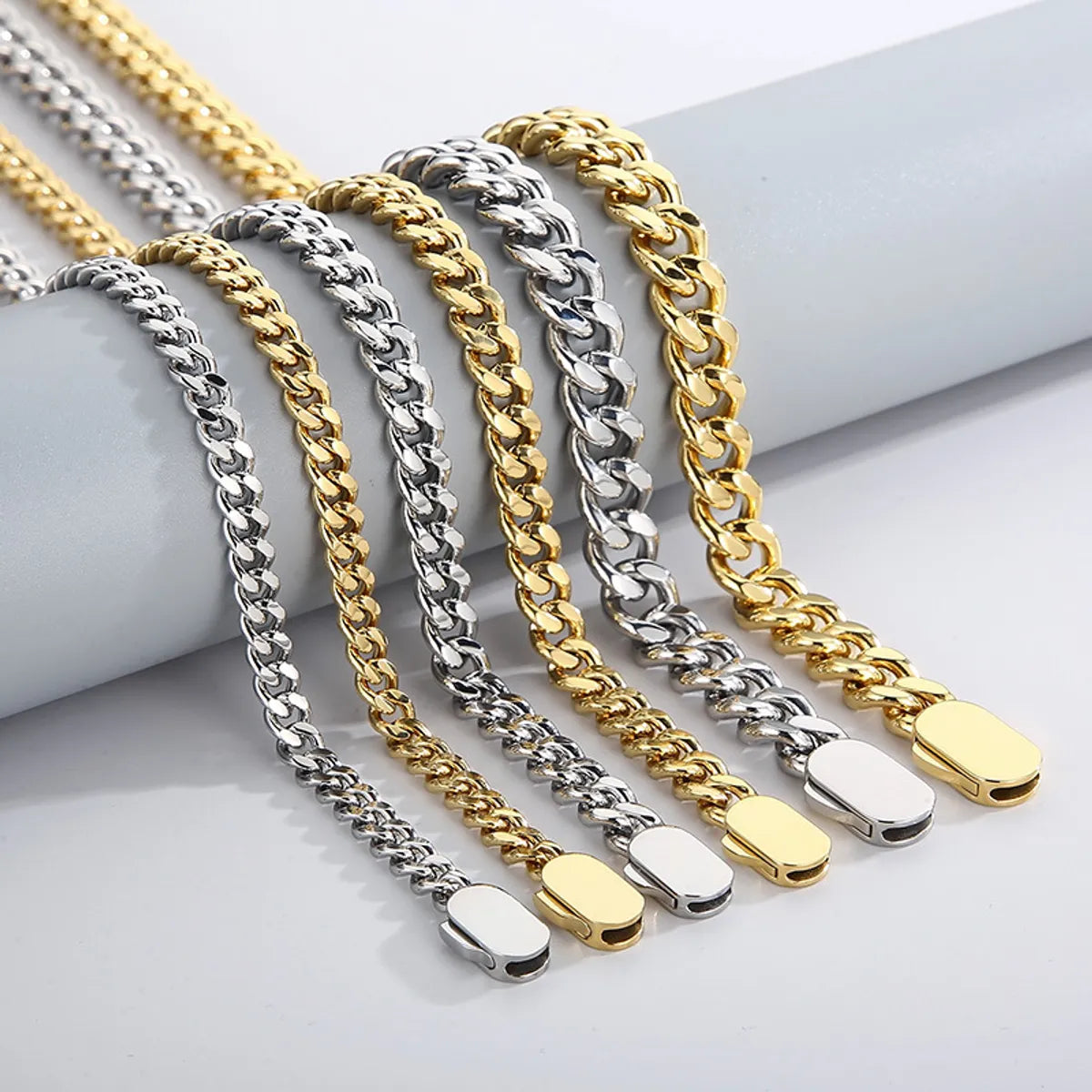 Simple Style Geometric Stainless Steel Plating Bracelets Necklace