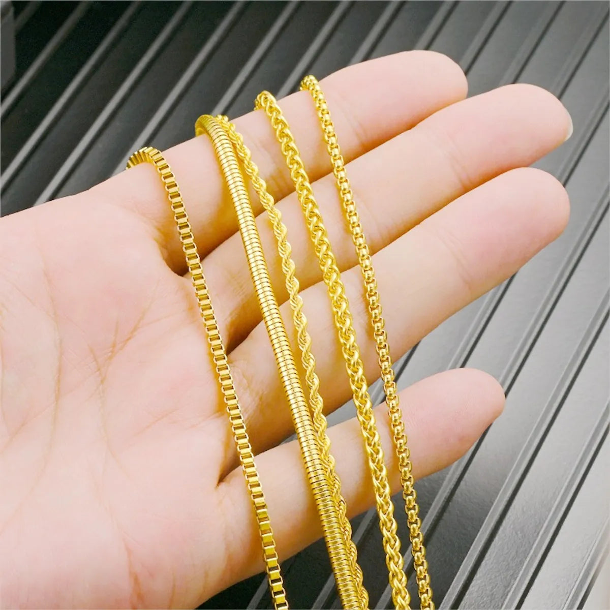 Simple Style Geometric Stainless Steel Plating Chain Necklace