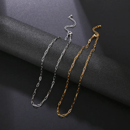 Simple Style Geometric Stainless Steel Plating Chain Necklace