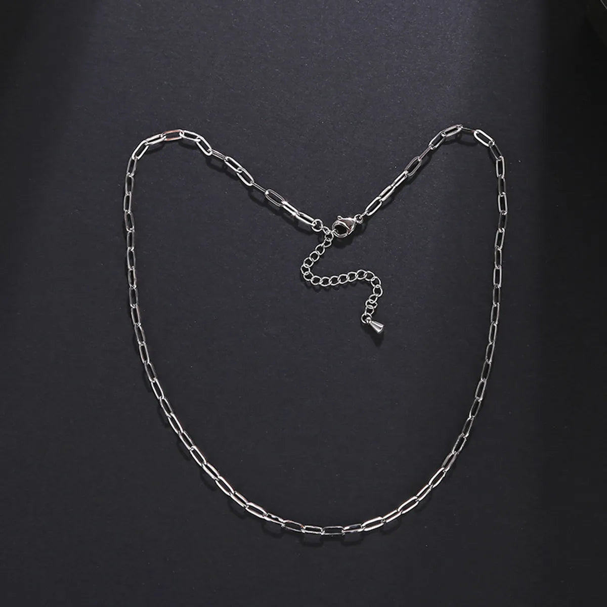 Simple Style Geometric Stainless Steel Plating Chain Necklace