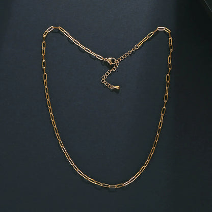 Simple Style Geometric Stainless Steel Plating Chain Necklace