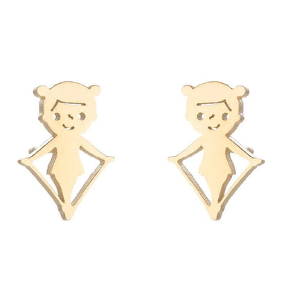 1 Pair Simple Style Geometric Plating 304 Stainless Steel 18K Gold Plated Ear Studs