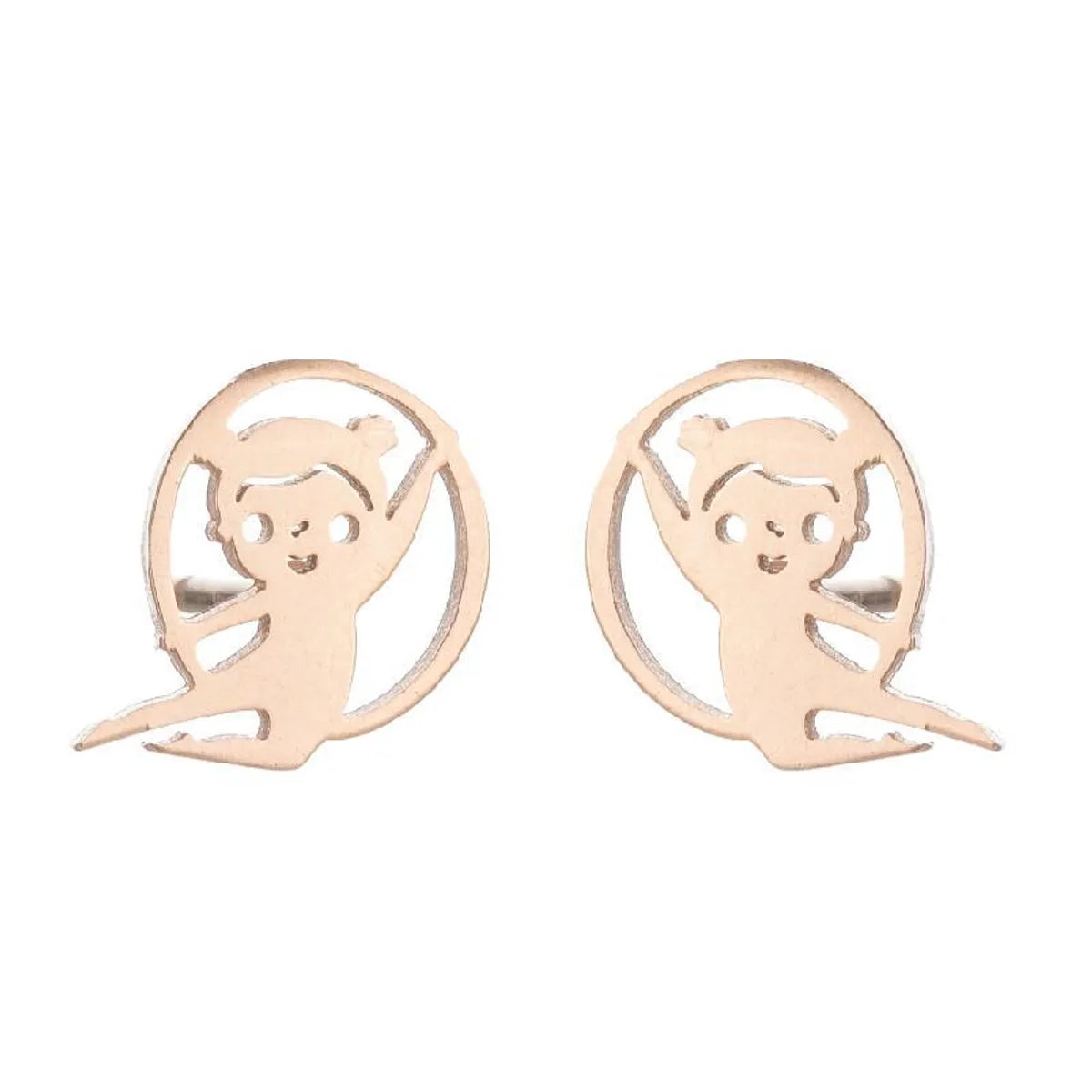 1 Pair Simple Style Geometric Plating 304 Stainless Steel 18K Gold Plated Ear Studs