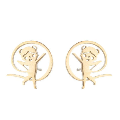 1 Pair Simple Style Geometric Plating 304 Stainless Steel 18K Gold Plated Ear Studs