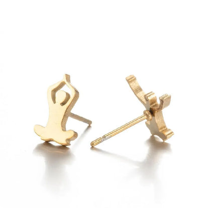 1 Pair Simple Style Geometric Plating 304 Stainless Steel 18K Gold Plated Ear Studs