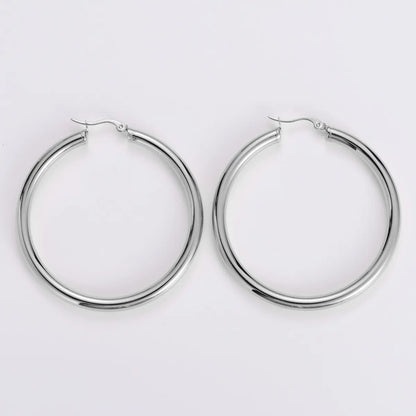 Simple Style Geometric Stainless Steel Plating Earrings 1 Pair