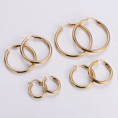 Simple Style Geometric Stainless Steel Plating Earrings 1 Pair