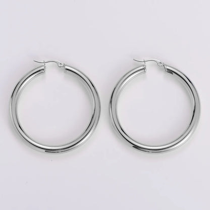 Simple Style Geometric Stainless Steel Plating Earrings 1 Pair