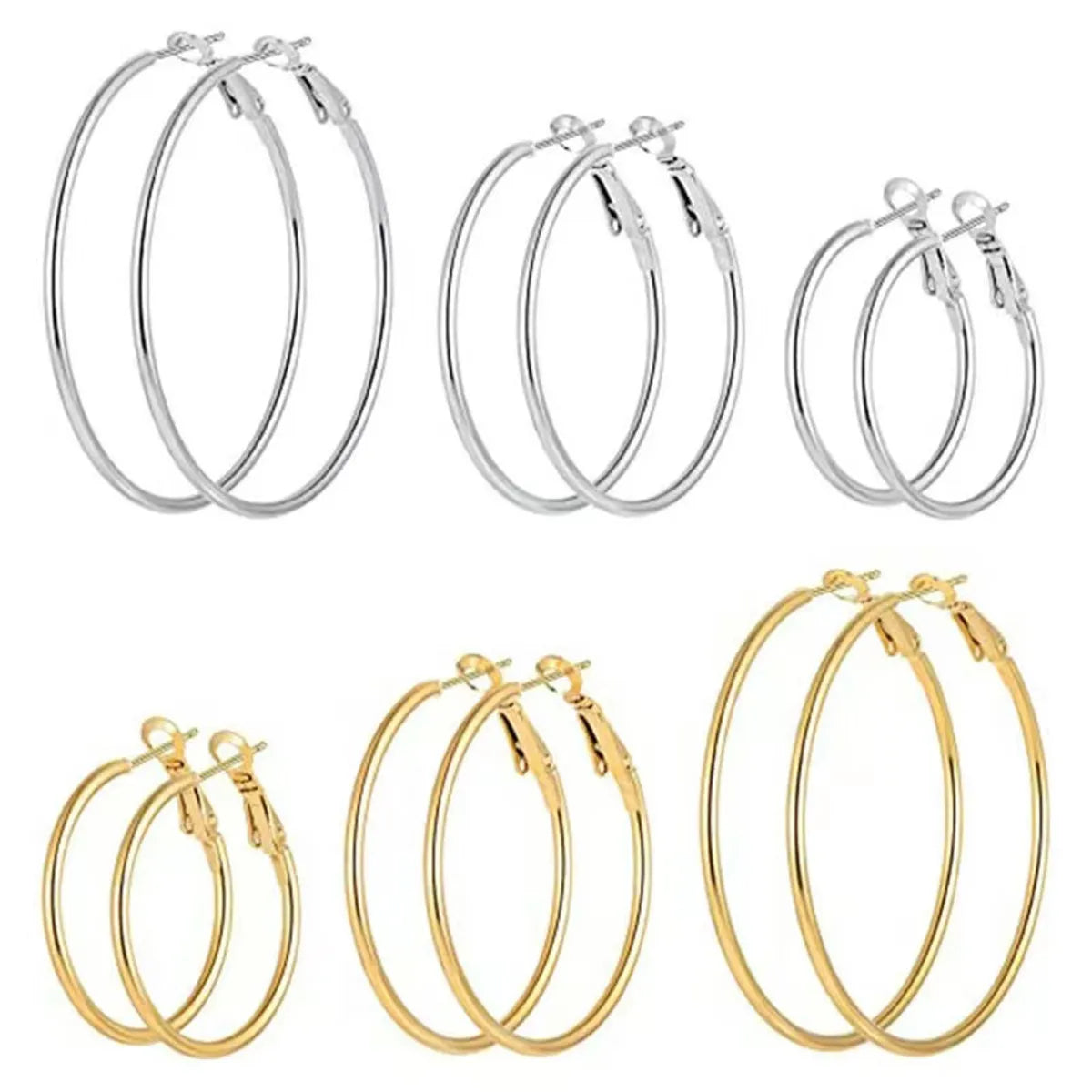 1 Pair Simple Style Geometric Plating Stainless Steel Earrings