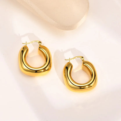 Simple Style Geometric Stainless Steel Plating Earrings 1 Pair