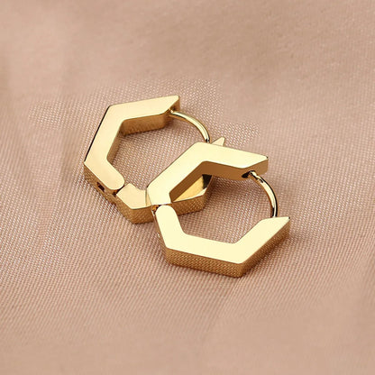 1 Piece Simple Style Geometric Plating Stainless Steel Earrings