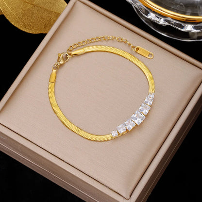 Simple Style Geometric Stainless Steel Plating Inlay Artificial Pearls Bracelets