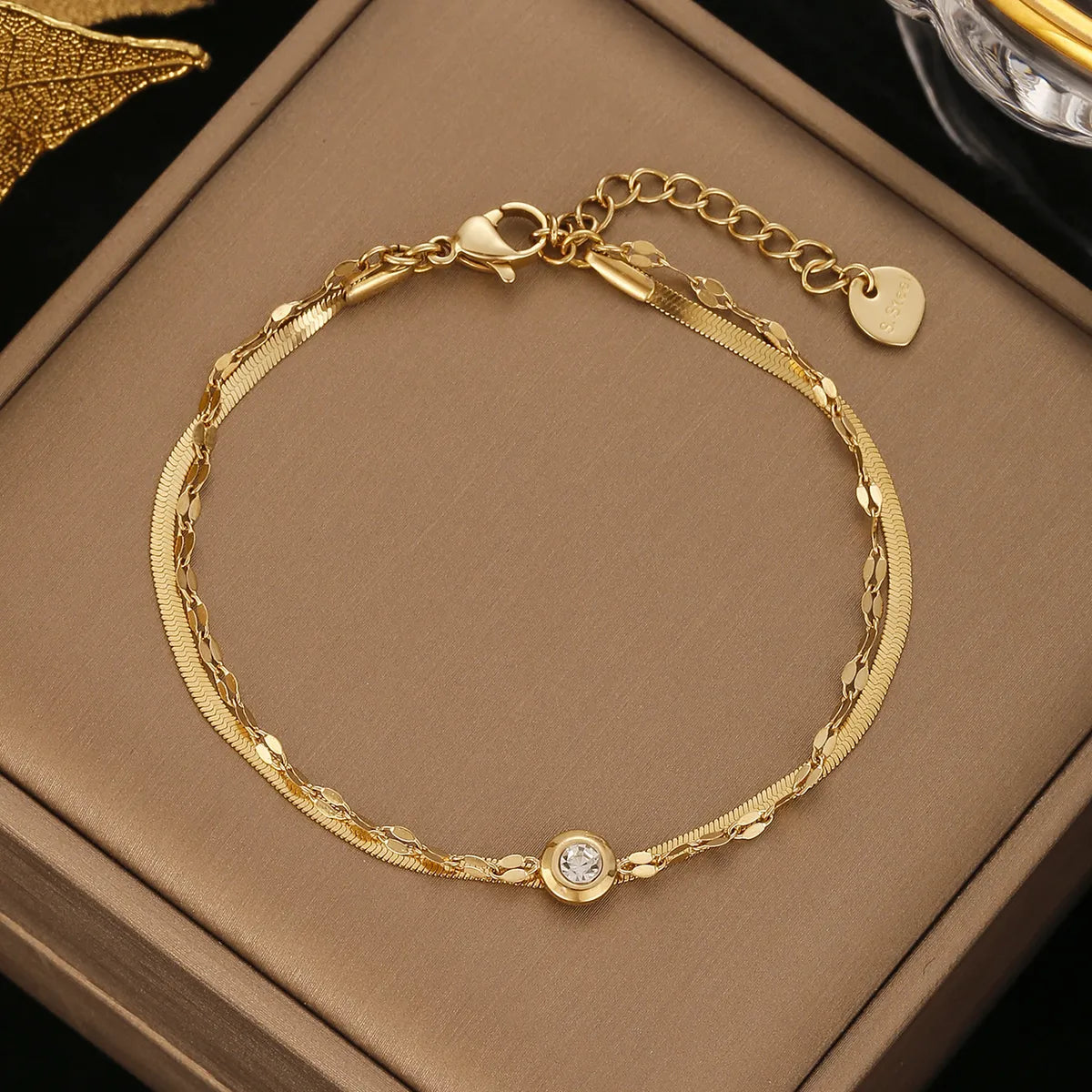 Simple Style Geometric Stainless Steel Plating Inlay Artificial Pearls Bracelets