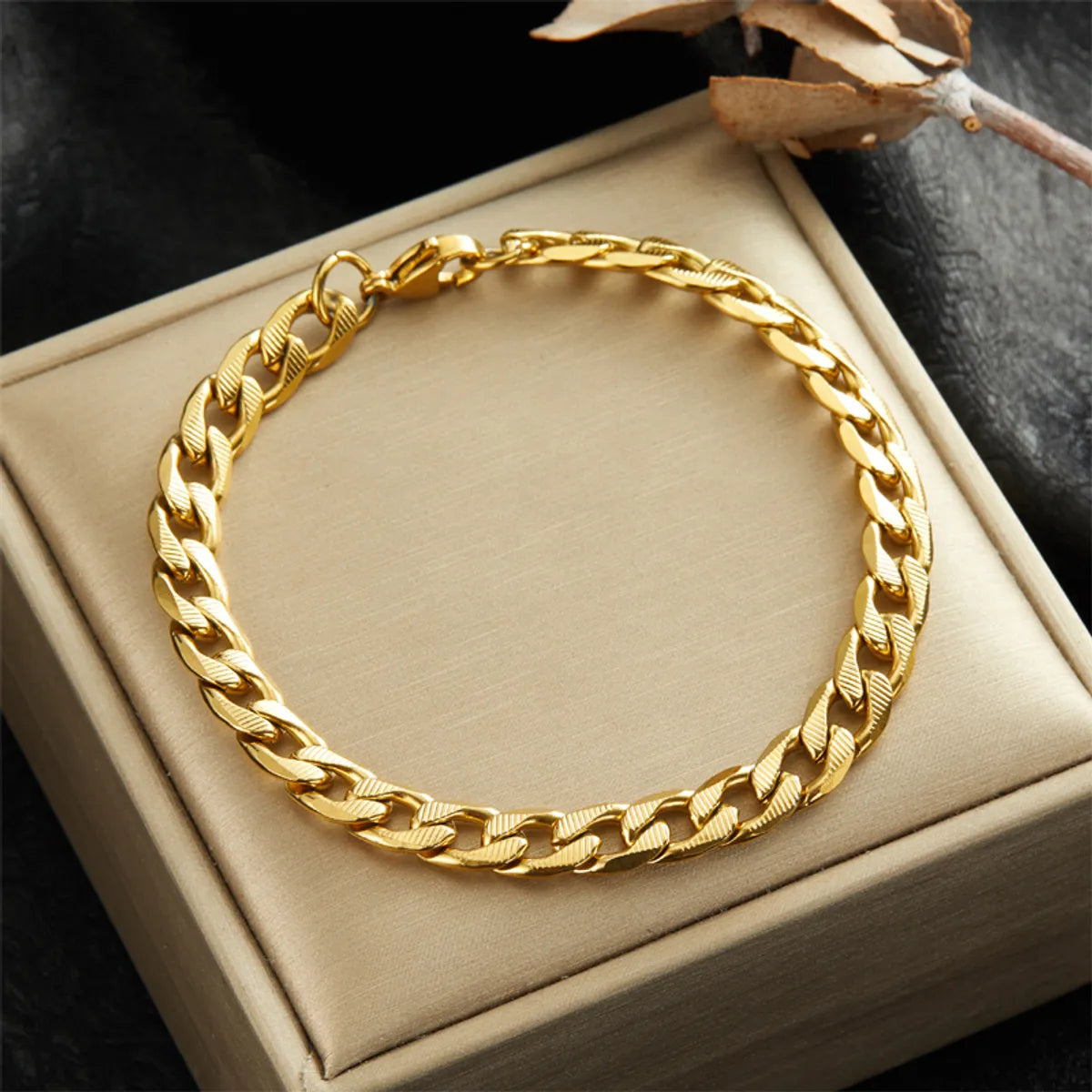 Simple Style Geometric Stainless Steel Plating Inlay Zircon 18k Gold Plated Bracelets