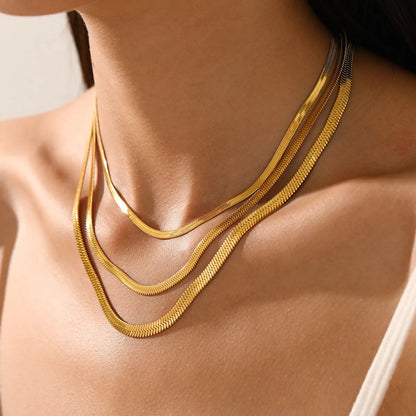 Simple Style Geometric Stainless Steel Plating Necklace