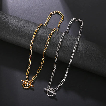 Simple Style Geometric Stainless Steel Plating Necklace