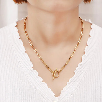 Simple Style Geometric Stainless Steel Plating Necklace