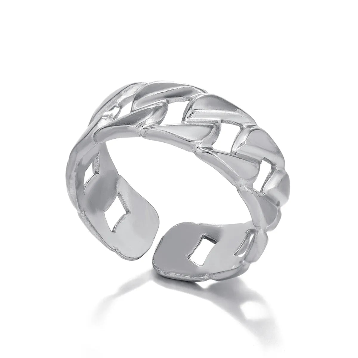 Simple Style Geometric Stainless Steel Plating Open Ring 1 Piece