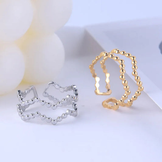 Simple Style Geometric Stainless Steel Plating Open Ring