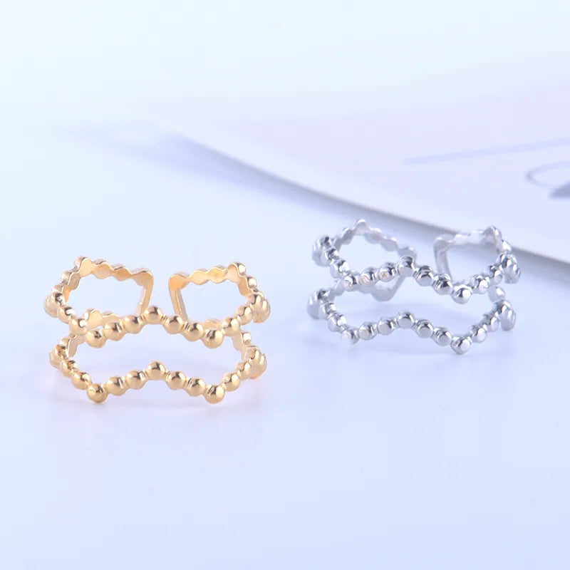 Simple Style Geometric Stainless Steel Plating Open Ring