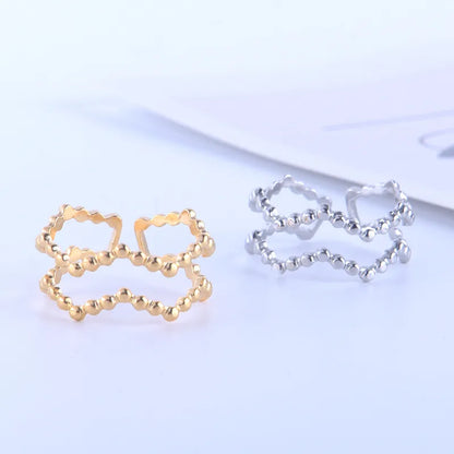 Simple Style Geometric Stainless Steel Plating Open Ring