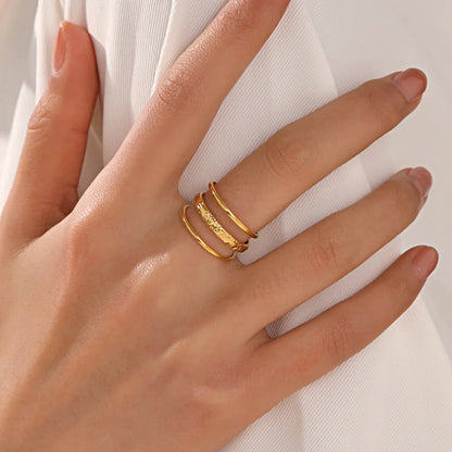 Simple Style Geometric Stainless Steel Plating Open Rings