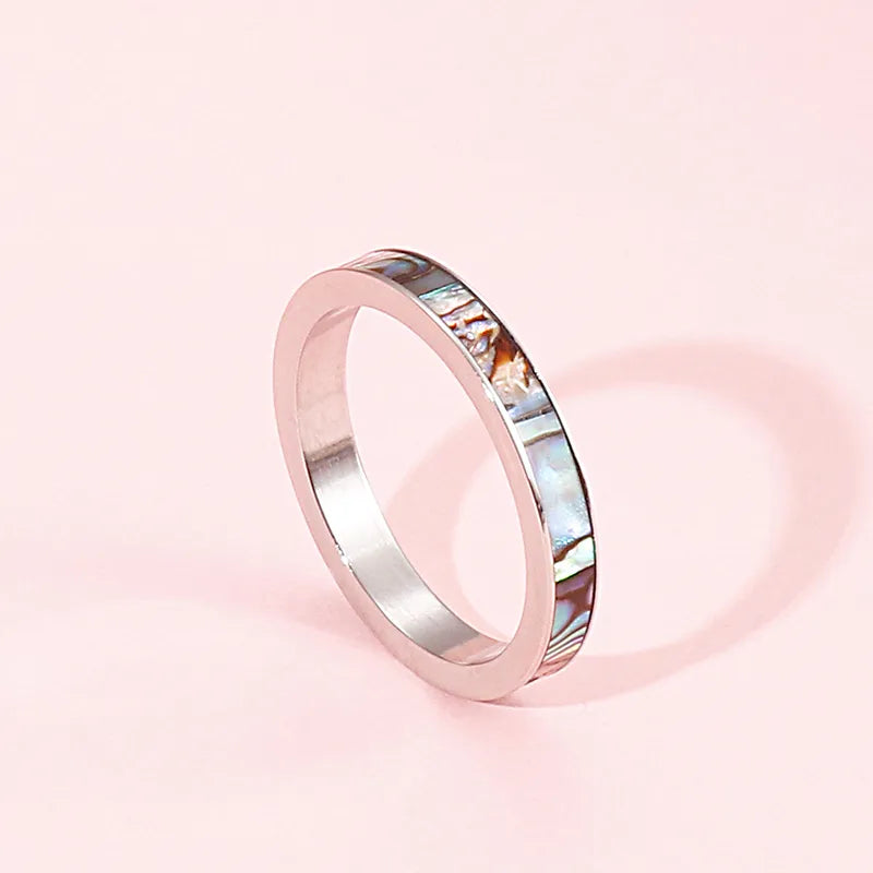 Simple Style Geometric Stainless Steel Plating Rings 1 Piece