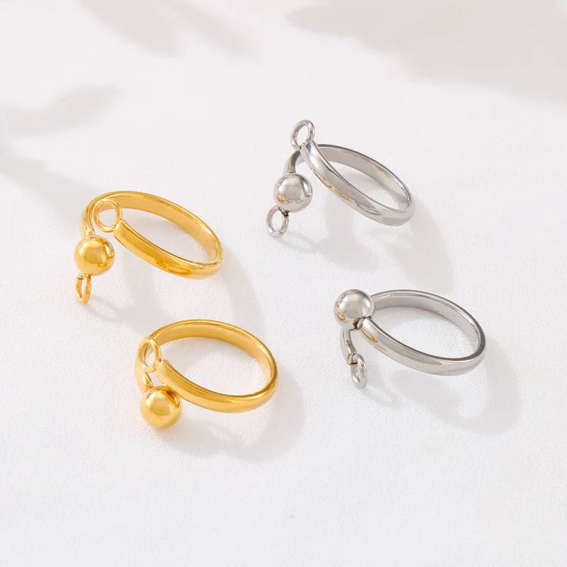 Wholesale Jewelry Simple Style Geometric Stainless Steel 18K Gold Plated Plating Rings